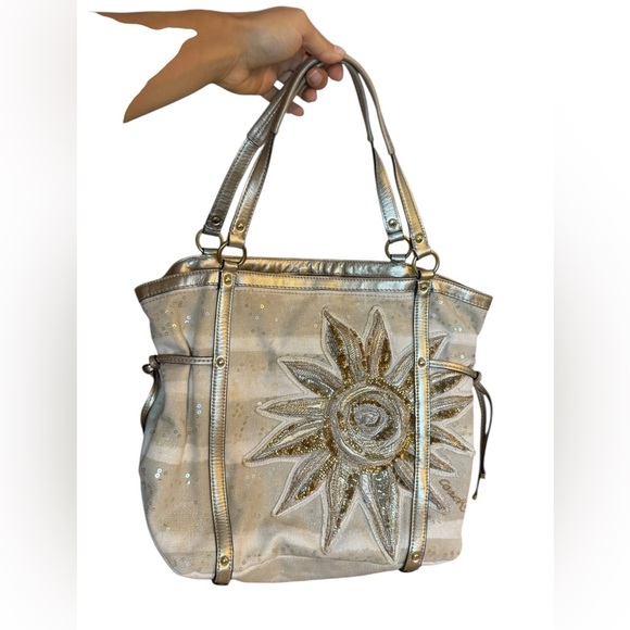 Coach Audrey Sequin Sun Starfish Cinched Tote Bag - Picture 1 of 10